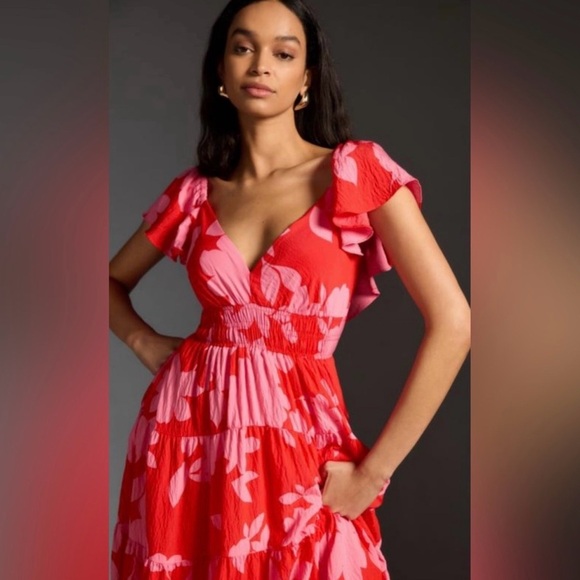 Anthropologie Dresses & Skirts - Anthropologie Silver Lake Flutter Sleeve Maxi Dress